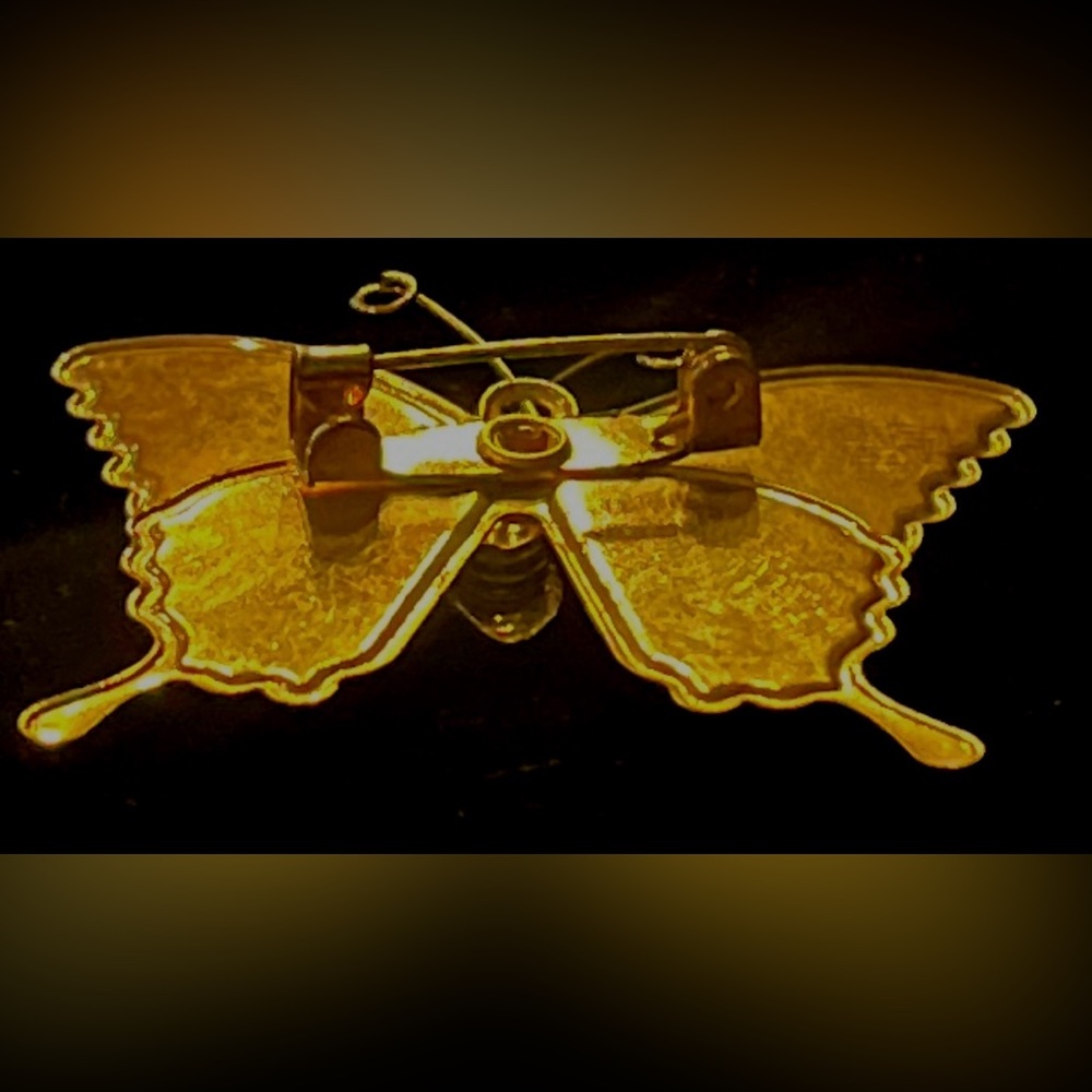 Vintage Multicolor Butterfly Brooch - Picture 3 of 6